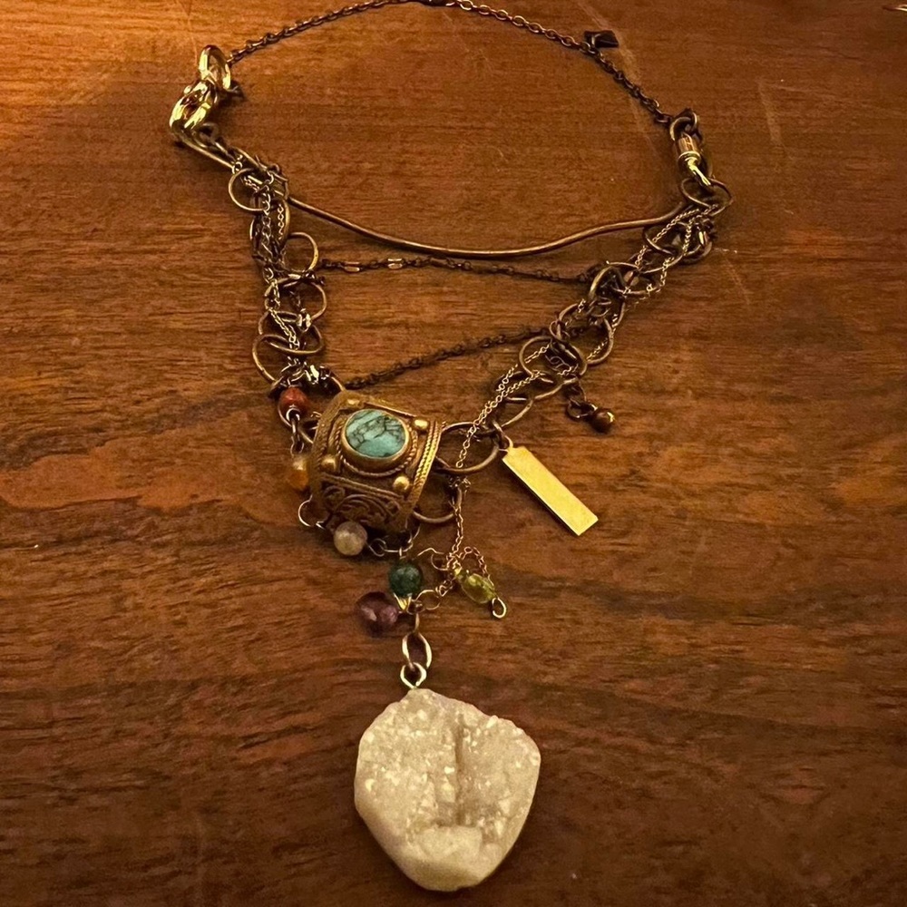 Boho Crystal Metal Choker